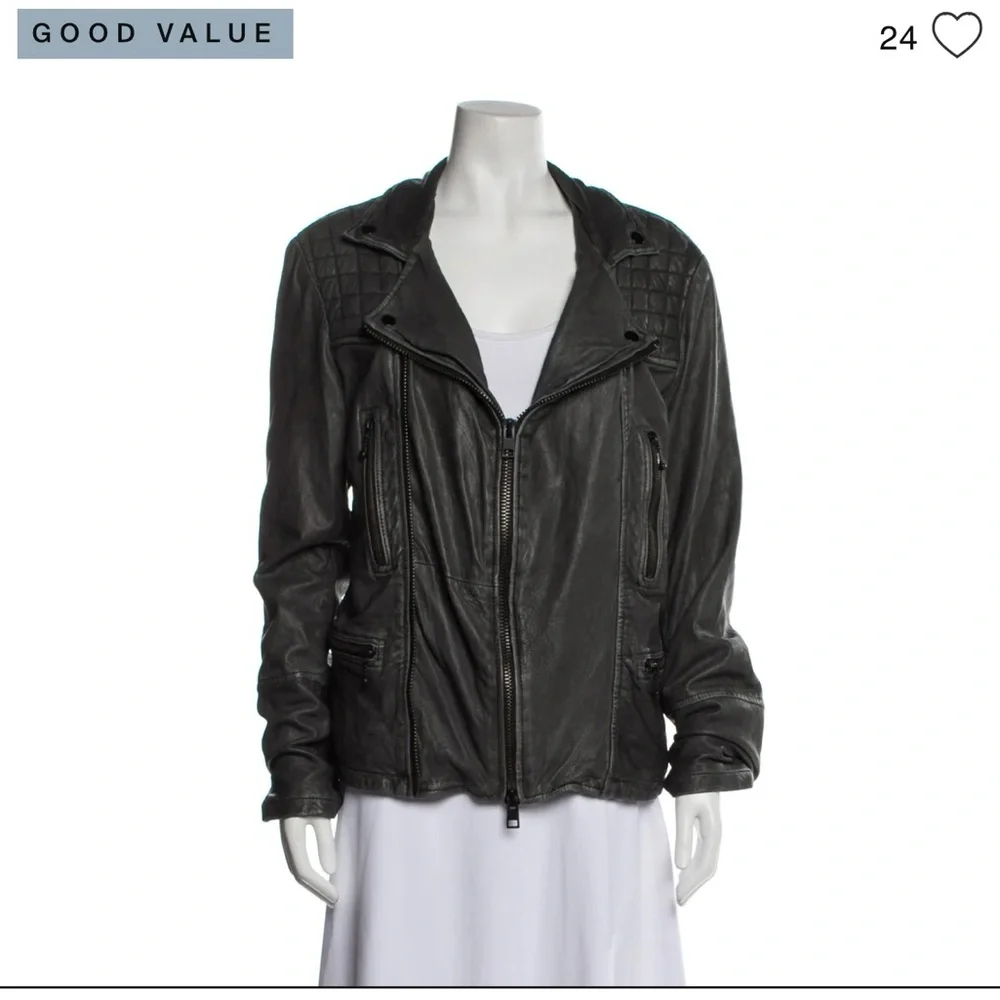 All Saints Black Leather Jacket - Picture 8 of 10
